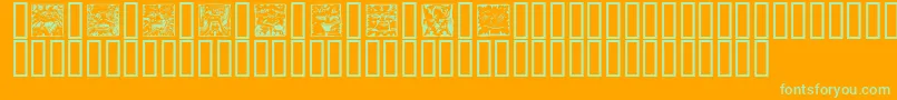 MythagoSquares Font – Green Fonts on Orange Background