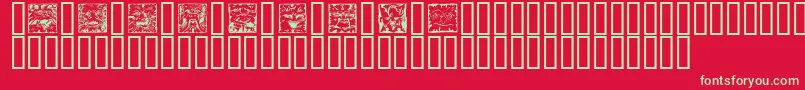 MythagoSquares Font – Green Fonts on Red Background