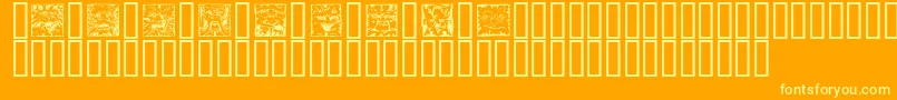 MythagoSquares Font – Yellow Fonts on Orange Background