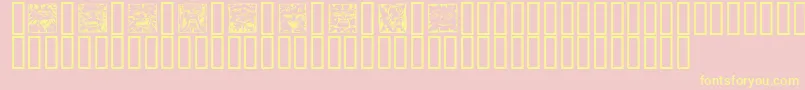 MythagoSquares Font – Yellow Fonts on Pink Background