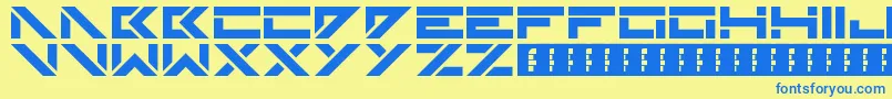 Skinz Font – Blue Fonts on Yellow Background