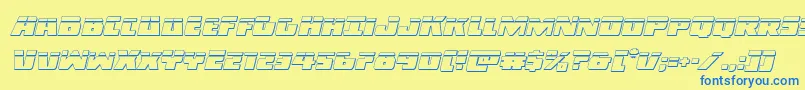 Darkalliancebulletital Font – Blue Fonts on Yellow Background