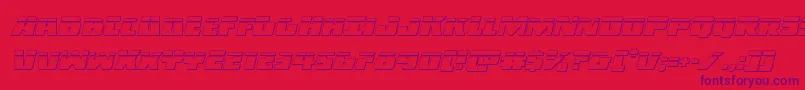 フォントDarkalliancebulletital – 赤い背景に紫のフォント