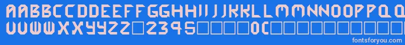 フォントCybergen – ピンクの文字、青い背景