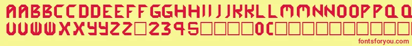 Fonte Cybergen – fontes vermelhas em um fundo amarelo