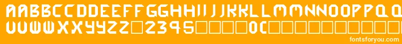 Cybergen Font – White Fonts on Orange Background