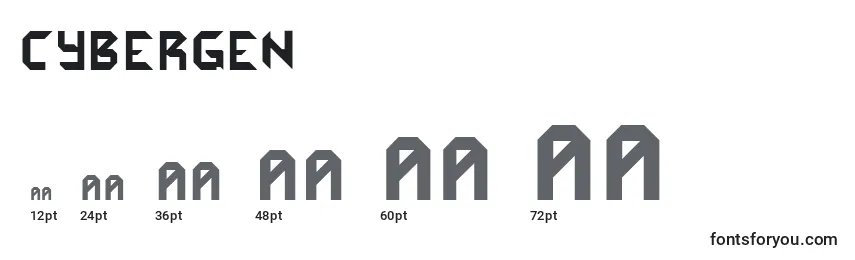 Cybergen Font Sizes