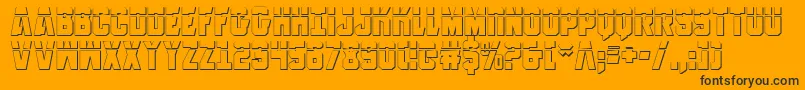 AnitllesLaser3D-Schriftart – Schwarze Schriften auf orangefarbenem Hintergrund