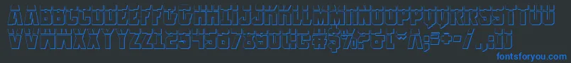 AnitllesLaser3D Font – Blue Fonts on Black Background