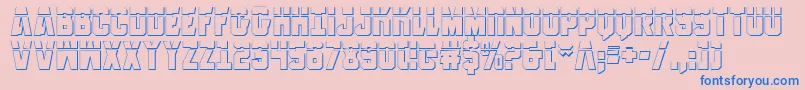 AnitllesLaser3D-Schriftart – Blaue Schriften auf rosa Hintergrund