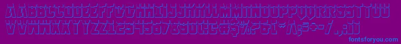 AnitllesLaser3D-Schriftart – Blaue Schriften auf violettem Hintergrund