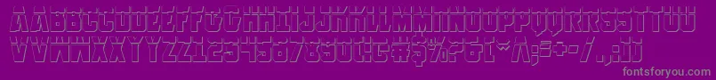 Więcej informacji o czcionce AnitllesLaser3D Czcionka AnitllesLaser3D – szare czcionki na fioletowym tle