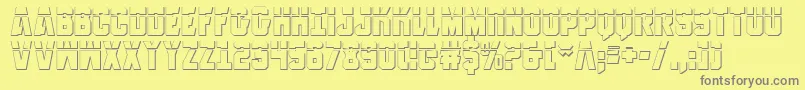 AnitllesLaser3D Font – Gray Fonts on Yellow Background
