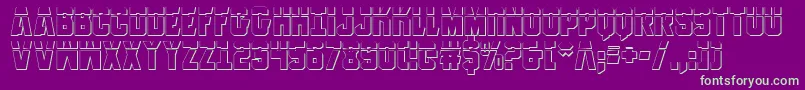AnitllesLaser3D Font – Green Fonts on Purple Background
