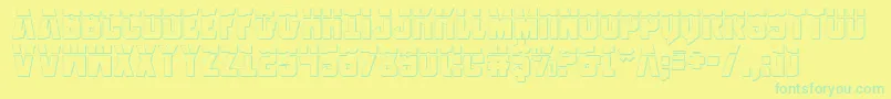 AnitllesLaser3D Font – Green Fonts on Yellow Background