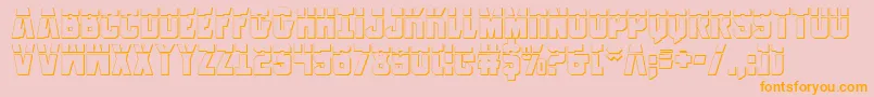 フォントAnitllesLaser3D – オレンジの文字がピンクの背景にあります。