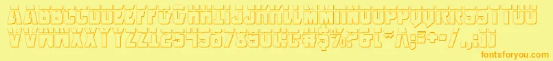 フォントAnitllesLaser3D – オレンジの文字が黄色の背景にあります。