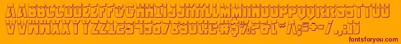 AnitllesLaser3D Font – Purple Fonts on Orange Background