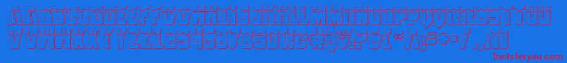 AnitllesLaser3D-fontti – punaiset fontit sinisellä taustalla