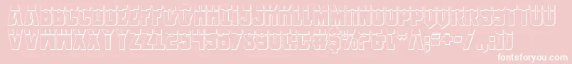 AnitllesLaser3D-Schriftart – Weiße Schriften auf rosa Hintergrund