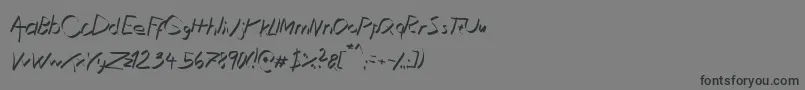 フォントXaligraphyThinitalic – 黒い文字の灰色の背景