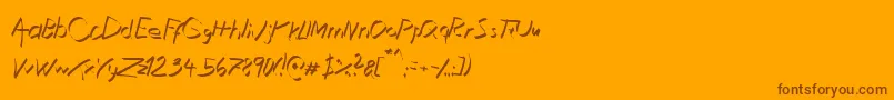 Шрифт XaligraphyThinitalic – коричневые шрифты на оранжевом фоне