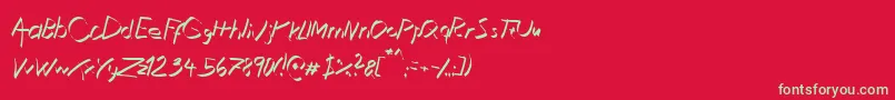 XaligraphyThinitalic Font – Green Fonts on Red Background