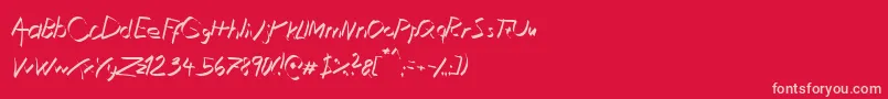 XaligraphyThinitalic Font – Pink Fonts on Red Background