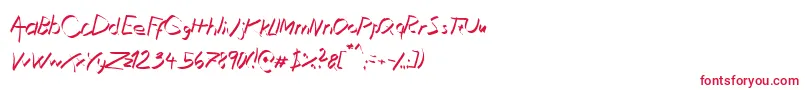 フォントXaligraphyThinitalic – 赤い文字