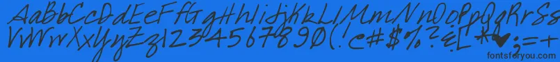 DjbWhatABabe Font – Black Fonts on Blue Background