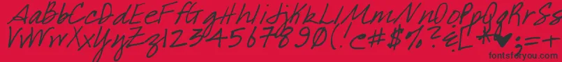 DjbWhatABabe Font – Black Fonts on Red Background