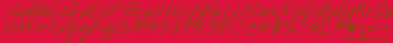 DjbWhatABabe Font – Brown Fonts on Red Background