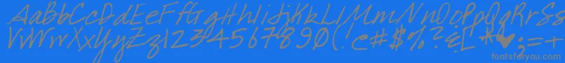 DjbWhatABabe-Schriftart – Graue Schriften auf blauem Hintergrund