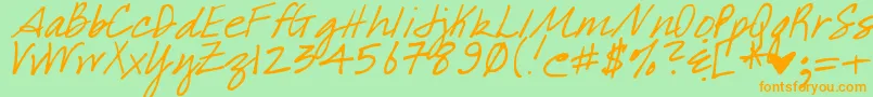 DjbWhatABabe Font – Orange Fonts on Green Background