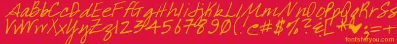 DjbWhatABabe Font – Orange Fonts on Red Background