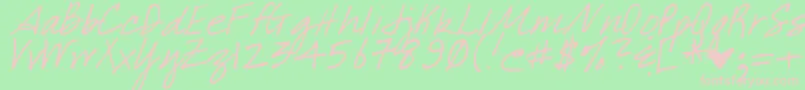 DjbWhatABabe Font – Pink Fonts on Green Background