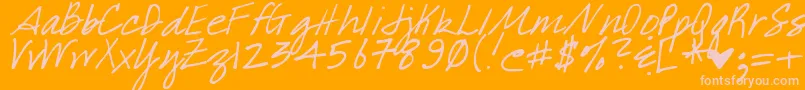 DjbWhatABabe Font – Pink Fonts on Orange Background