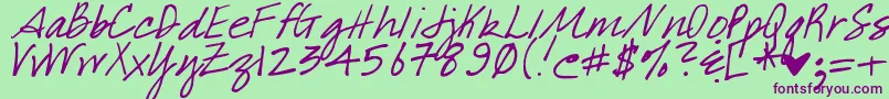 DjbWhatABabe Font – Purple Fonts on Green Background