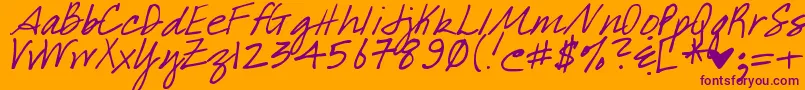 DjbWhatABabe Font – Purple Fonts on Orange Background