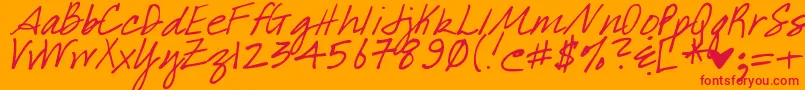 DjbWhatABabe Font – Red Fonts on Orange Background