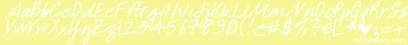 DjbWhatABabe Font – White Fonts on Yellow Background