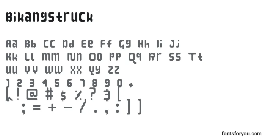 Czcionka BikangStruck – alfabet, cyfry, specjalne znaki