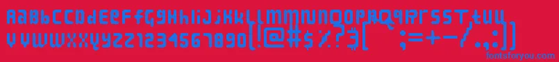 BikangStruck Font – Blue Fonts on Red Background
