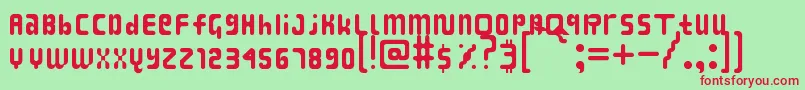 BikangStruck Font – Red Fonts on Green Background