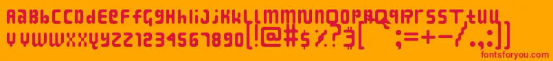 BikangStruck-Schriftart – Rote Schriften auf orangefarbenem Hintergrund