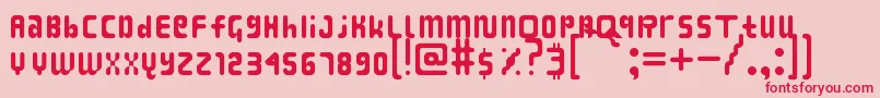 フォントBikangStruck – ピンクの背景に赤い文字