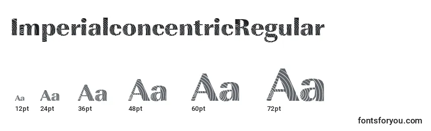Размеры шрифта ImperialconcentricRegular