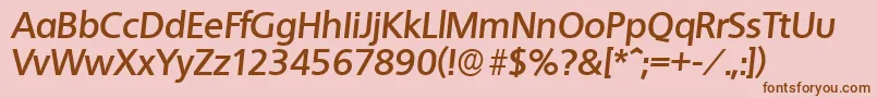 QuebecserialBolditalic Font – Brown Fonts on Pink Background