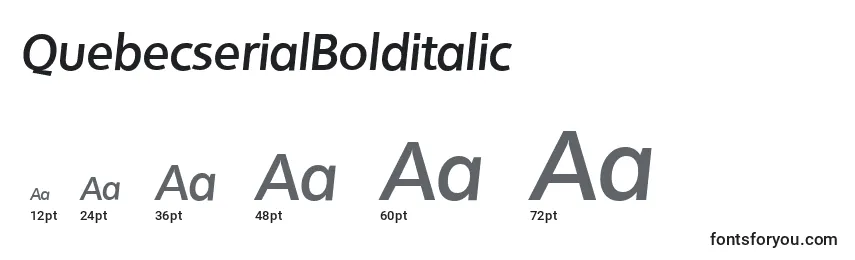 Размеры шрифта QuebecserialBolditalic