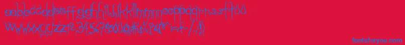 フォントDilate – 赤い背景に青い文字